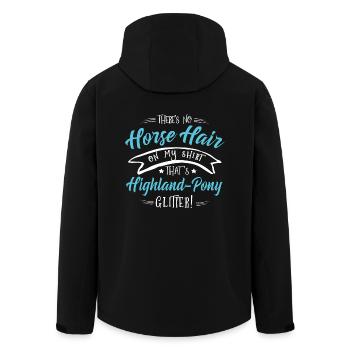 Cadeau drôle d'amusement de paillettes de cheval des montagnes Highland - Veste softshell homme en polyester recyclé Stanley/Stella - noir - Dos - AI Model Male 185 light (185cm)