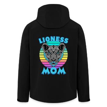 Lion Mère Fête des Mères Maman - Veste softshell homme en polyester recyclé Stanley/Stella - noir - Dos - AI Model Male 185 light (185cm)