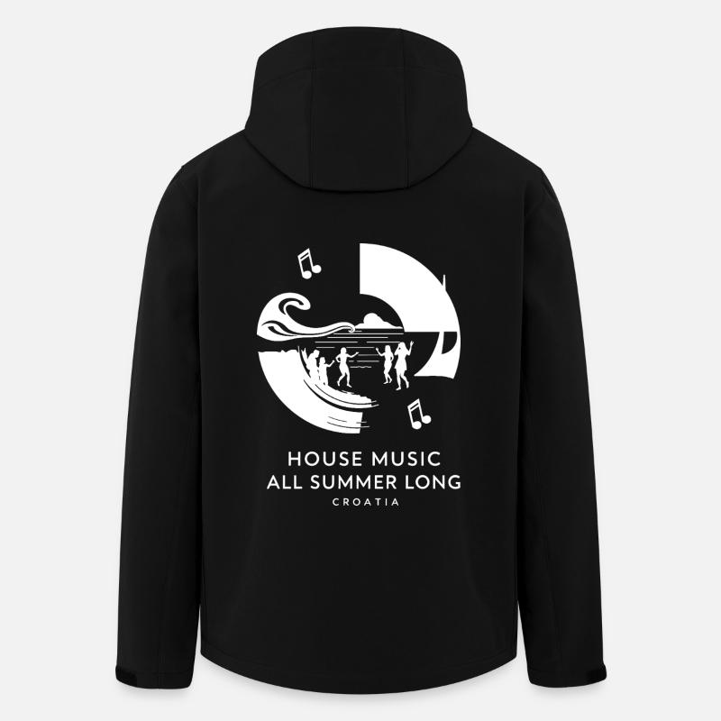 Croatie House Music - Veste softshell homme en polyester recyclé Stanley/Stella - noir
