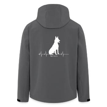 Malinois Shirt-Heartbeat - Recycelte Männer Softshell-Jacke von Stanley/Stella - Schwarz - Hinten - AI Model Male 185 light (185cm)