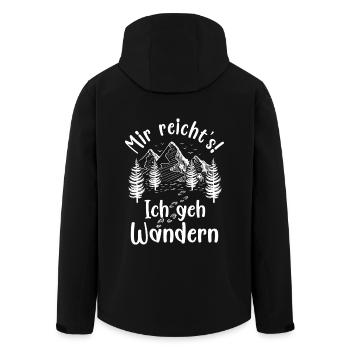 Wanderer Wanderung Wanderlust Berg Natur Wald Baum - Recycelte Männer Softshell-Jacke von Stanley/Stella - Schwarz - Hinten - AI Model Male 185 light (185cm)