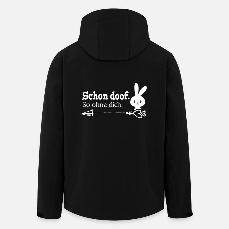 Schon doof. So ohne dich. / Paar / Hase / Single - Recycelte Männer Softshell-Jacke von Stanley/Stella - Schwarz
