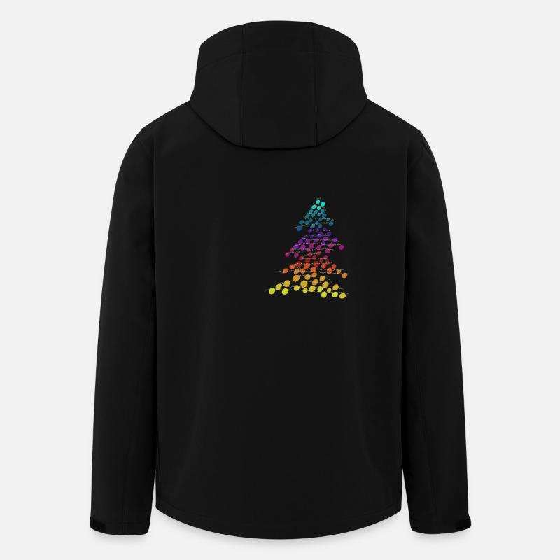 Rainbow Neon Christmas Tree – Dots & Lights - Men’s Recycled Softshell Jacket by Stanley/Stella - black