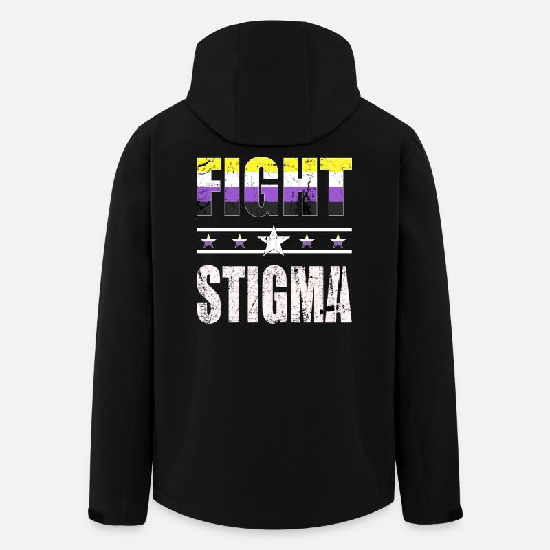 Fight Stigma - LGBTQ - Nichtbinär - Recycelte Männer Softshell-Jacke von Stanley/Stella - Schwarz