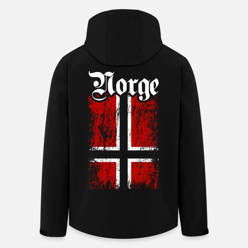 Norge | Norwegen mit Norwegischer Flagge - Recycelte Männer Softshell-Jacke von Stanley/Stella - Schwarz