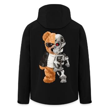 Bear Robo Hybrid Half Bear Half Robot Cyborg Teddy - Men’s Recycled Softshell Jacket by Stanley/Stella - black - Back - AI Model Male 185 light (185cm)