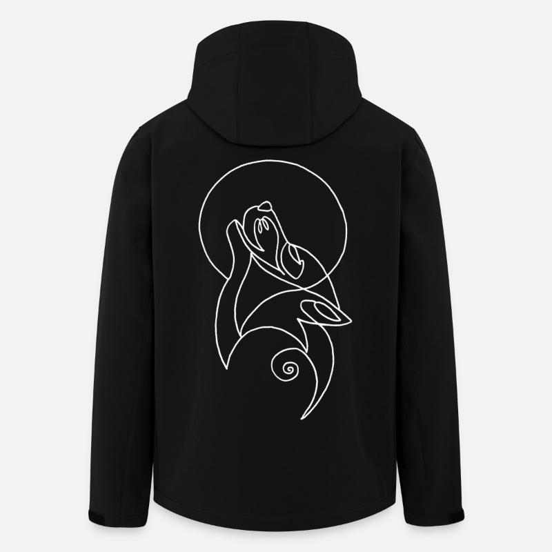 Esquisse du loup blanc - Veste softshell homme en polyester recyclé Stanley/Stella - noir