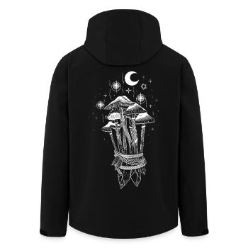 Mushrooms Magic Magic Mushrooms - Men’s Recycled Softshell Jacket by Stanley/Stella - black - Back - AI Model Male 185 light (185cm)