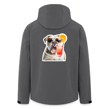 lustige Bulldogge mit Cocktail - Recycelte Männer Softshell-Jacke von Stanley/Stella - Anthrazit - Hinten - AI Model Male 185 light (185cm)