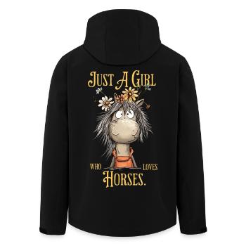 Just A Girl Who Loves Horses Pferdemädchen Pferd - Recycelte Männer Softshell-Jacke von Stanley/Stella - Schwarz - Hinten - AI Model Male 185 light (185cm)