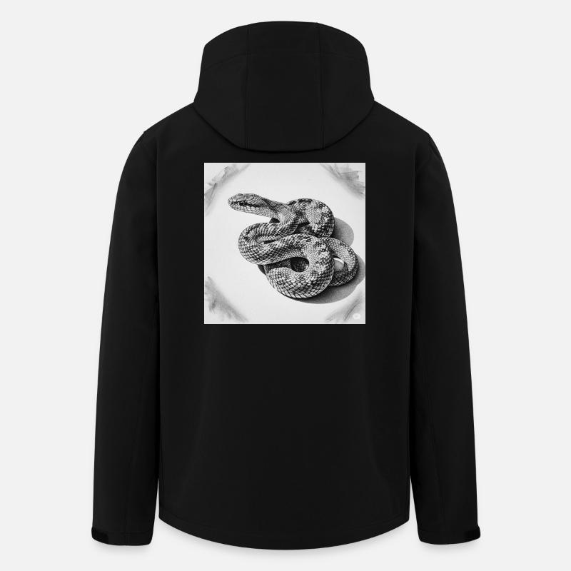 Black and White Scale Snake - Men’s Recycled Softshell Jacket by Stanley/Stella - black