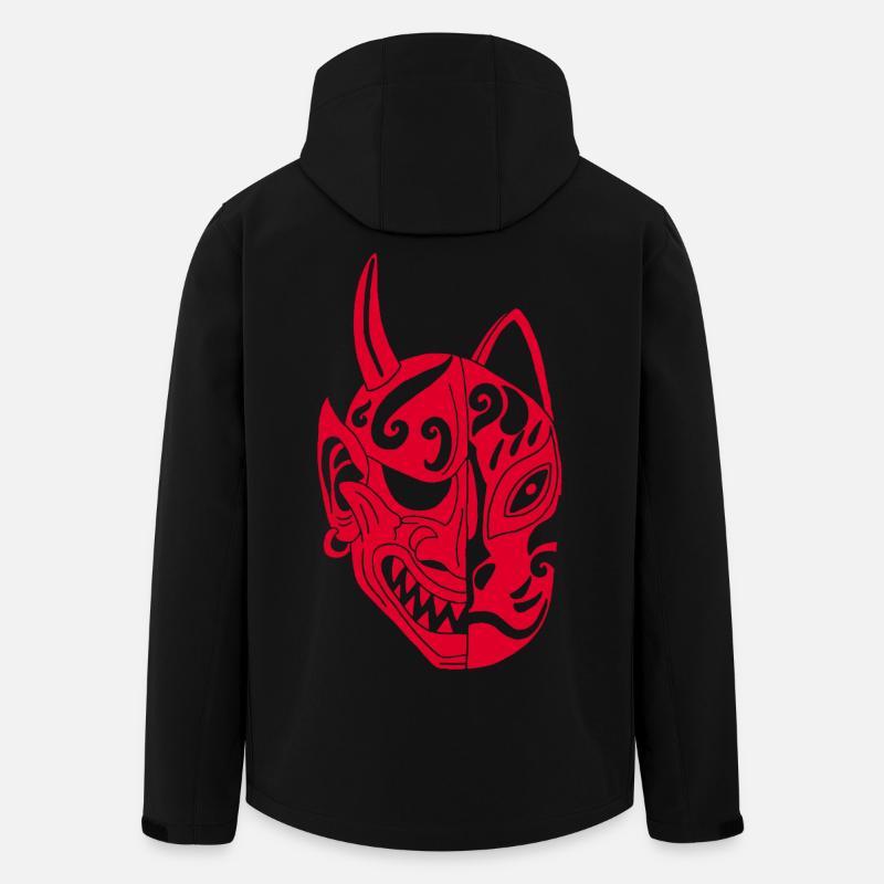 Japanische rote Dämonenkatze - Recycelte Männer Softshell-Jacke von Stanley/Stella - Schwarz