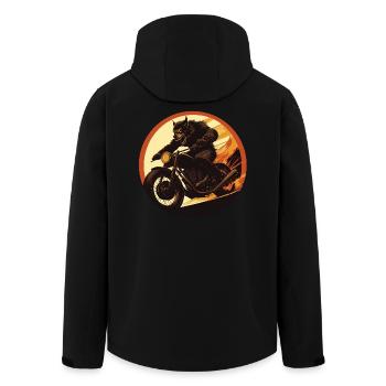 loup-garou moto flamme cercle - Veste softshell homme en polyester recyclé Stanley/Stella - noir - Dos - AI Model Male 185 light (185cm)