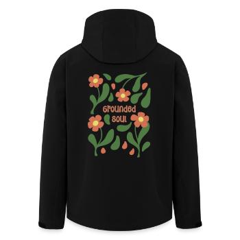 Geerdete Seele Blumenmuster - Recycelte Männer Softshell-Jacke von Stanley/Stella - Schwarz - Hinten - AI Model Male 185 light (185cm)