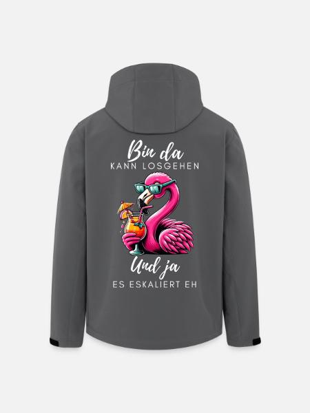 Flamingo Cocktail Party - Men’s Recycled Softshell Jacket by Stanley/Stella - black
