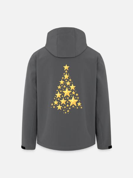 Golden Starry Christmas Tree - Men’s Recycled Softshell Jacket by Stanley/Stella - black
