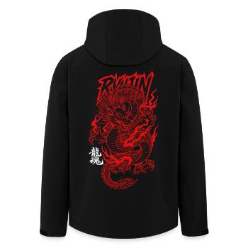 Ryujin asiatischer Drache Schriftzeichen  - Recycelte Männer Softshell-Jacke von Stanley/Stella - Schwarz - Hinten - AI Model Male 185 light (185cm)