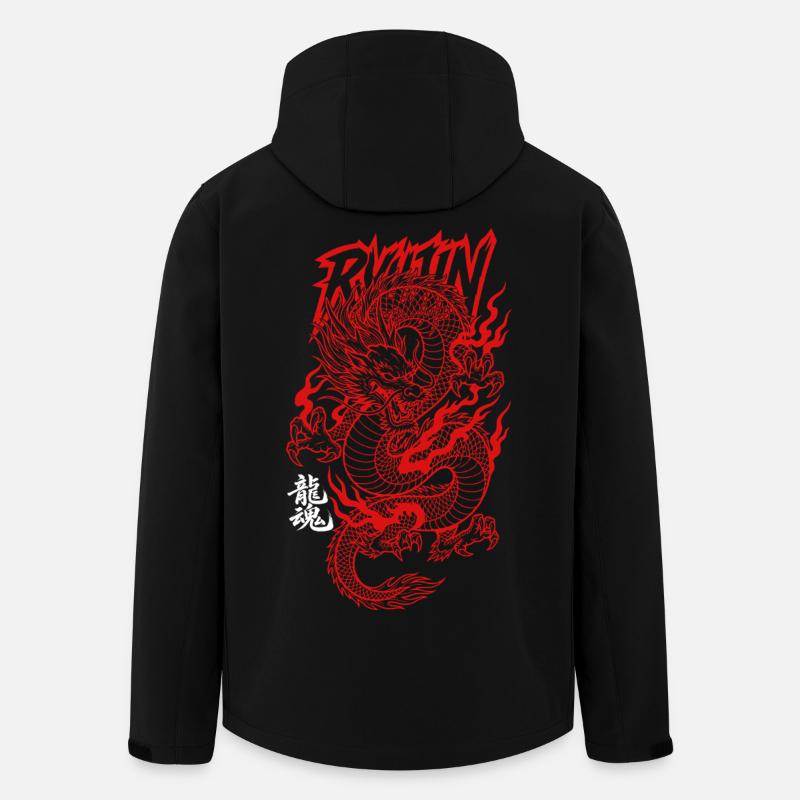Ryujin asiatischer Drache Schriftzeichen  - Recycelte Männer Softshell-Jacke von Stanley/Stella - Schwarz