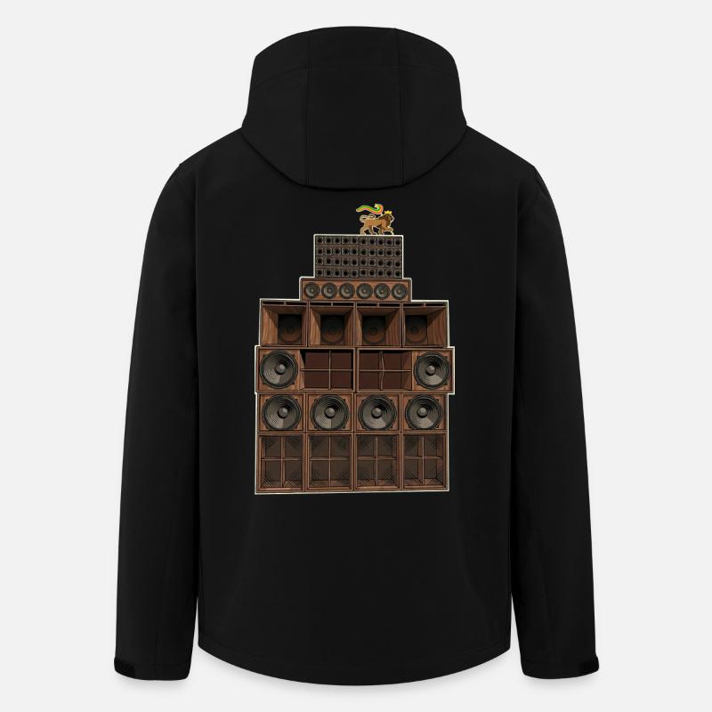 Système sonore reggae - Veste softshell homme en polyester recyclé Stanley/Stella - noir