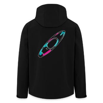 Contours d’un kayak d’eau vive de style néon - Veste softshell homme en polyester recyclé Stanley/Stella - noir - Dos - AI Model Male 185 light (185cm)