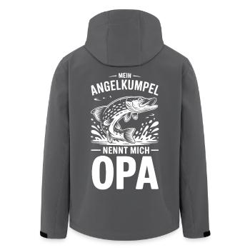 Angel Opa Spruch - Recycelte Männer Softshell-Jacke von Stanley/Stella - Schwarz - Hinten - AI Model Male 185 light (185cm)