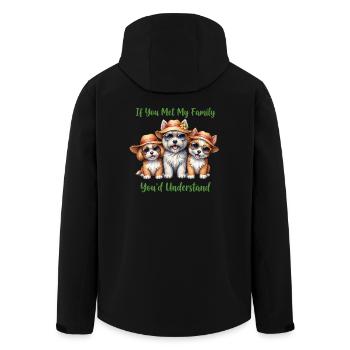 Wenn Sie meine Familie treffen, lustige Hundeliebhaber-Merch. - Recycelte Männer Softshell-Jacke von Stanley/Stella - Schwarz - Hinten - AI Model Male 185 light (185cm)