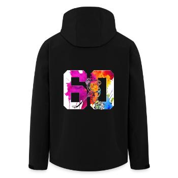 NUMÉRO 60 HOCKEY SUR GLACE 60E ANNIVERSAIRE - Veste softshell homme en polyester recyclé Stanley/Stella - noir - Dos - AI Model Male 185 light (185cm)
