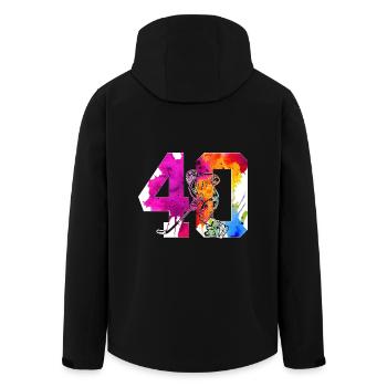 NUMÉRO 40 HOCKEY SUR GLACE 40E ANNIVERSAIRE - Veste softshell homme en polyester recyclé Stanley/Stella - noir - Dos - AI Model Male 185 light (185cm)