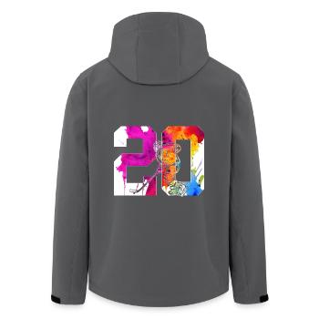 NUMMER 20 EISHOCKEY 20. GEBURTSTAG - Recycelte Männer Softshell-Jacke von Stanley/Stella - Anthrazit - Hinten - AI Model Male 185 light (185cm)
