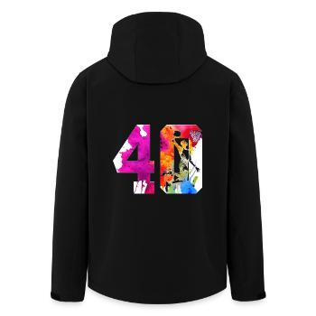 40E ANNIVERSAIRE BASKET-BALL NUMÉRO 40 - Veste softshell homme en polyester recyclé Stanley/Stella - noir - Dos - AI Model Male 185 light (185cm)