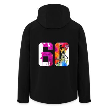 60E ANNIVERSAIRE BASKET-BALL NUMÉRO 60 - Veste softshell homme en polyester recyclé Stanley/Stella - noir - Dos - AI Model Male 185 light (185cm)