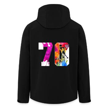 70TH BIRTHDAY BASKETBALL NUMBER 70 - Men’s Recycled Softshell Jacket by Stanley/Stella - black - Back - AI Model Male 185 light (185cm)