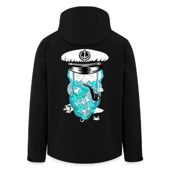 Capitaine dans la mer - Veste softshell homme en polyester recyclé Stanley/Stella - noir - Dos - AI Model Male 185 light (185cm)