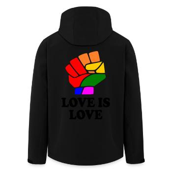 Love is love - Veste softshell homme en polyester recyclé Stanley/Stella - noir - Dos - AI Model Male 185 light (185cm)