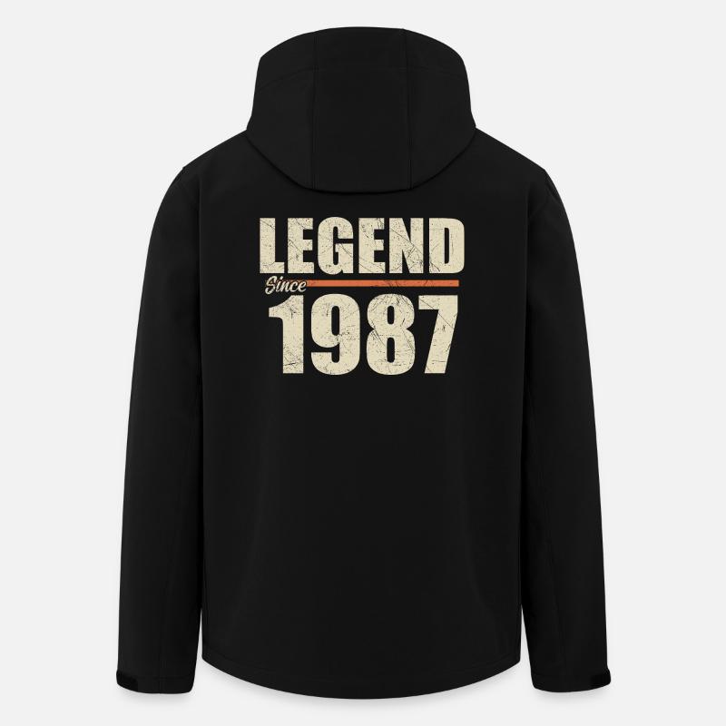 Anniversaire 1987 | Légende depuis 1987 - Veste softshell homme en polyester recyclé Stanley/Stella - noir