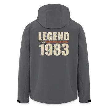 Geburtstag 1983 | Legende seit 1983 - Recycelte Männer Softshell-Jacke von Stanley/Stella - Schwarz - Hinten - AI Model Male 185 light (185cm)