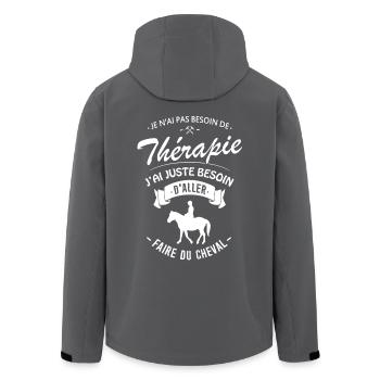 Tshirt Thérapie équitation - Faire du Cheval - Veste softshell homme en polyester recyclé Stanley/Stella - noir - Dos - AI Model Male 185 light (185cm)