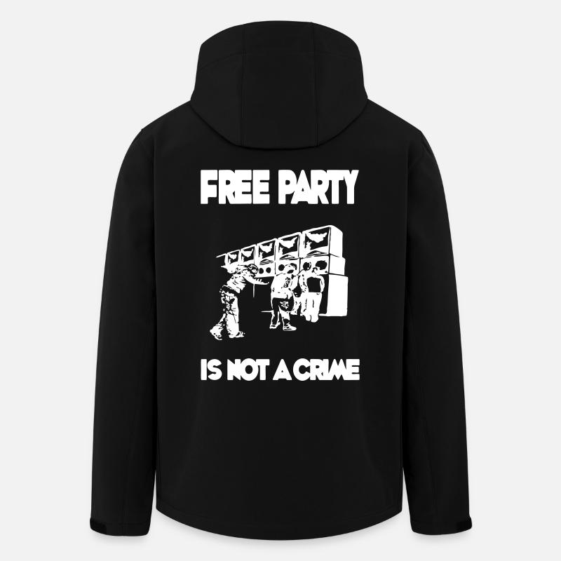 FREE PARTY IS NOT A CRIME - Men’s Recycled Softshell Jacket by Stanley/Stella - black