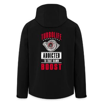TURBO LIFE - Boost addicted - clean version - Men’s Recycled Softshell Jacket by Stanley/Stella - black - Back - AI Model Male 185 light (185cm)