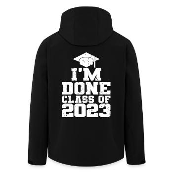 Ich bin fertig Klasse von 2023 Abschlussfeier Geschenk - Recycelte Männer Softshell-Jacke von Stanley/Stella - Schwarz - Hinten - AI Model Male 185 light (185cm)