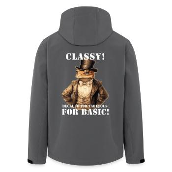 Vintage Frosch - Recycelte Männer Softshell-Jacke von Stanley/Stella - Schwarz - Hinten - AI Model Male 185 light (185cm)