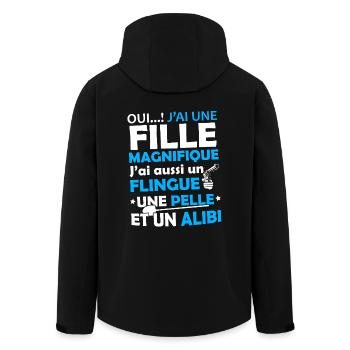 T-shirt pour Père - J'ai une Fille Magnifique - Veste softshell homme en polyester recyclé Stanley/Stella - noir - Dos - AI Model Male 185 light (185cm)