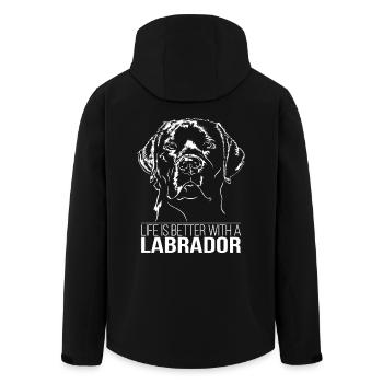 La vie au Labrador est meilleure chien dit Wilsigns - Veste softshell homme en polyester recyclé Stanley/Stella - noir - Dos - AI Model Male 185 light (185cm)