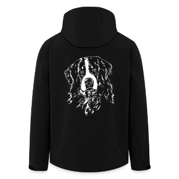 BERNER SENNENHUND Portrait de chien des chiens de Wilsign - Veste softshell homme en polyester recyclé Stanley/Stella - noir - Dos - AI Model Male 185 light (185cm)