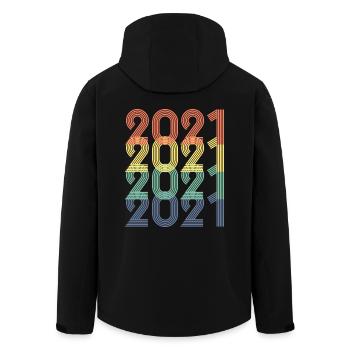 Cool Retro 2021, 2 ans, 2e anniversaire Enfants - Veste softshell homme en polyester recyclé Stanley/Stella - noir - Dos - AI Model Male 185 light (185cm)
