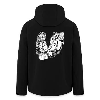 Fille amoureuse des chevaux, propriétaire de chevaux, cadeau équestre - Veste softshell homme en polyester recyclé Stanley/Stella - noir - Dos - AI Model Male 185 light (185cm)