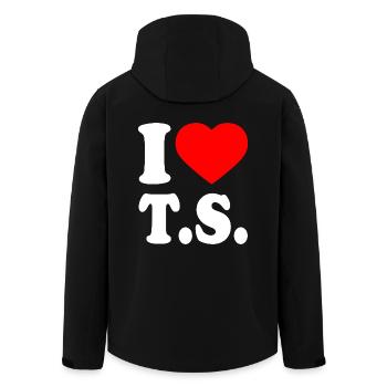 I love ts - Recycelte Männer Softshell-Jacke von Stanley/Stella - Schwarz - Hinten - AI Model Male 185 light (185cm)
