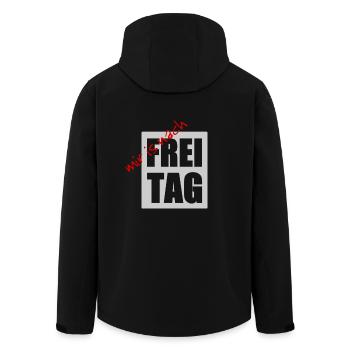 mir is nach freitag - Recycelte Männer Softshell-Jacke von Stanley/Stella - Schwarz - Hinten - AI Model Male 185 light (185cm)