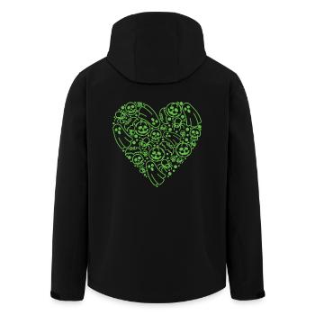 Gruseliges Halloween Zeug Herz Form Süßes oder Saures - Recycelte Männer Softshell-Jacke von Stanley/Stella - Schwarz - Hinten - AI Model Male 185 light (185cm)