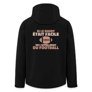 Wenn Rugby einfach wäre - Recycelte Männer Softshell-Jacke von Stanley/Stella - Schwarz - Hinten - AI Model Male 185 light (185cm)